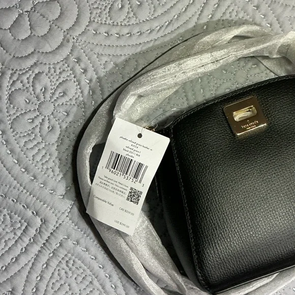 Kate Spade Mini Black Leather Top-Handle Cross Body with Gold Hardware